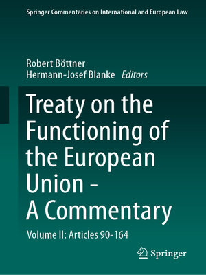 cover image of Treaty on the Functioning of the European Union--A Commentary